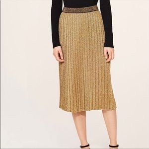Tory Burch Phaedra Pleated Lurex Midi Skirt, Small - Sparkle, Shimmer and Shine